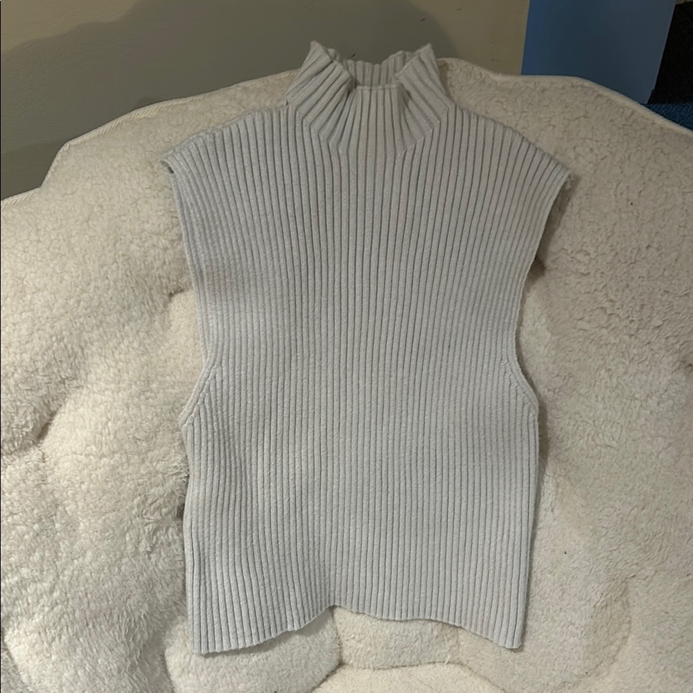Zara Sleeveless Ribbed Knit Top